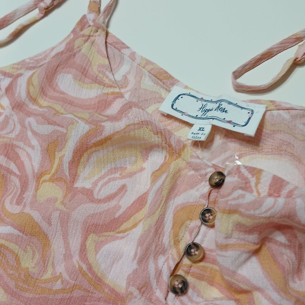 Women's Juniors' HIPPIE ROSE Coral Swirl Woven Cami Top Size- X-Large/NWT